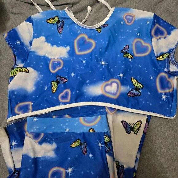 Rolita Couture - Flirt With Me Cotton Kandiwrap Crop Top+Pants. Rave festival - Picture 5 of 16